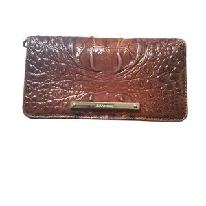 Brahmin Brown Leather Clutch wallet in good use condition